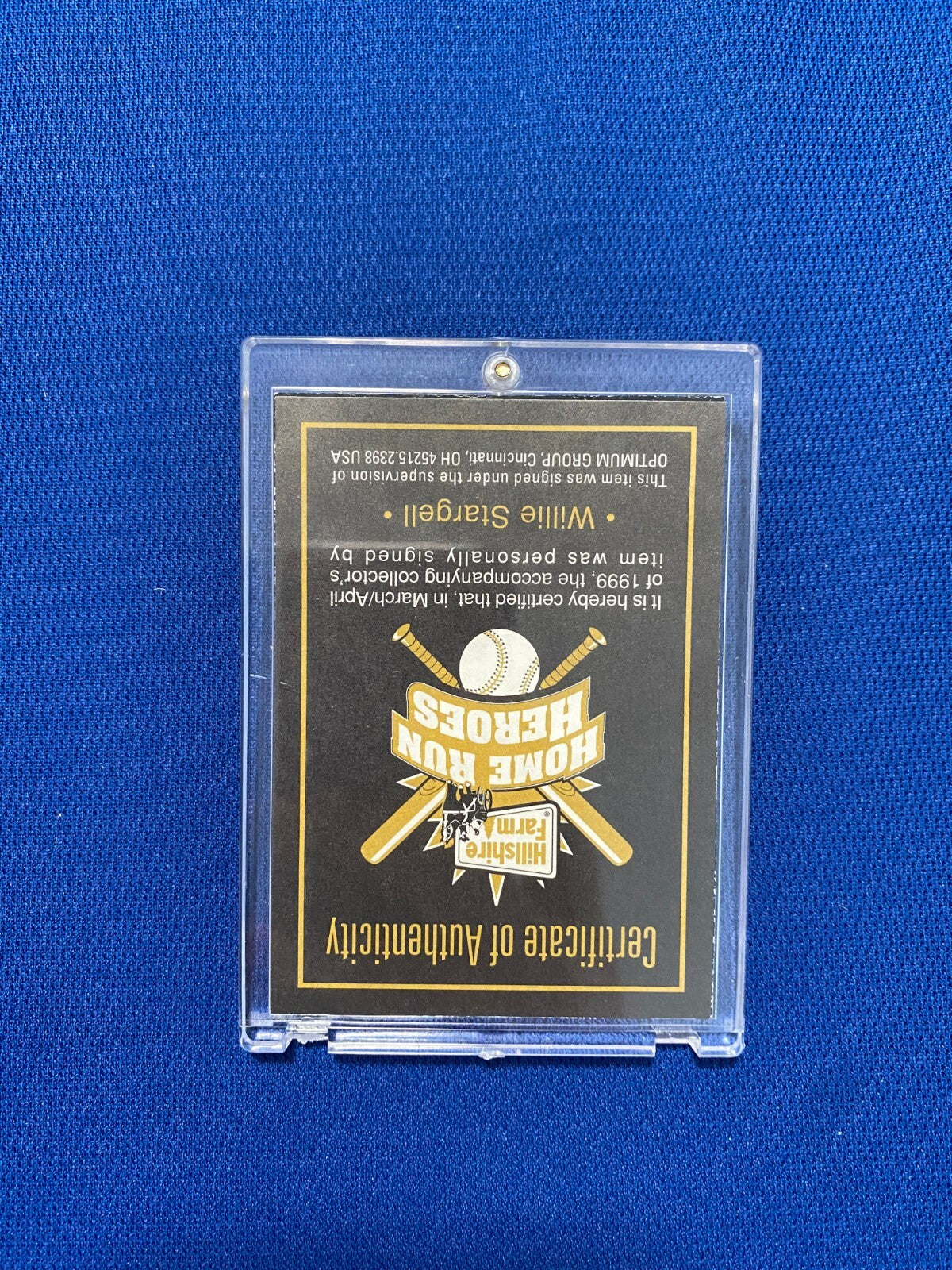 1999 HILLSHIRE FARM HOME RUN HEROES WILLIE STARGELL PIRATES AUTO SIGNED CARD