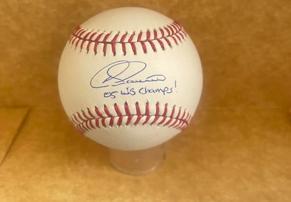 CLIFF POLITTE 05 WS CHAMPS SIGNED AUTOGRAPHED M.L. BASEBALL BECKETT AUTH