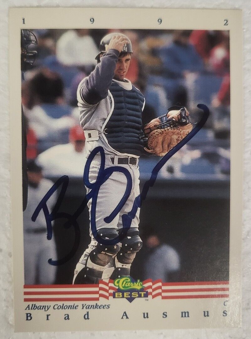 1992 CLASSIC BEST BRAD AUSMUS MINOR LEAGUE YANKEES RC SIGNED AUTO CARD #3 W/COA
