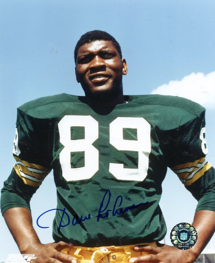 DAVE ROBINSON POSED GREEN BAY PACKERS SIGNED AUTOGRAPHED 8X10 PHOTO W/COA