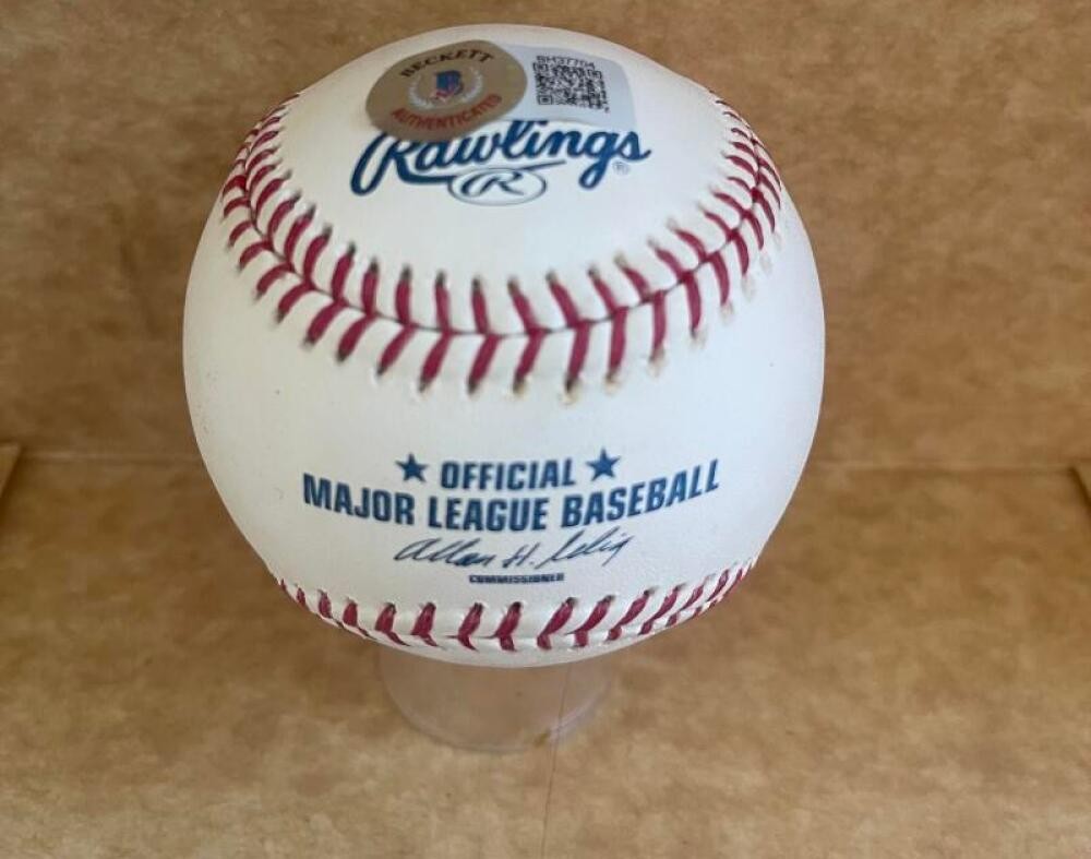 C.J. WILSON RANGERS/ANGELS SIGNED AUTOGRAPHED M.L. BASEBALL BECKETT AUTH