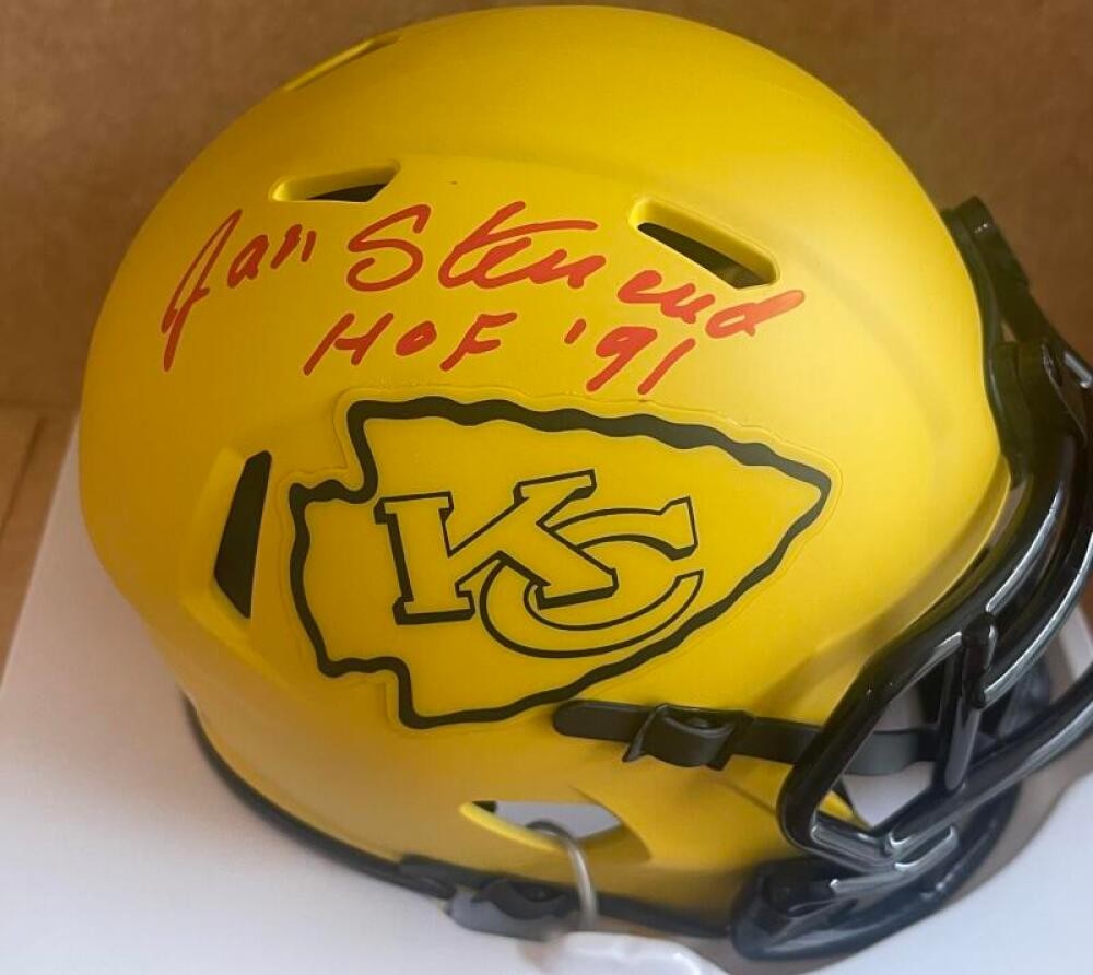 JAN STENERUD HOF 91 SIGNED AUTOGRAPHED RAVE MINI HELMET BECKETT AUTH