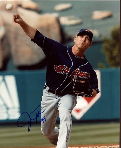 JOSH TOMLIN CLEVELAND INDIANS SIGNED 8X10 PHOTO W/COA