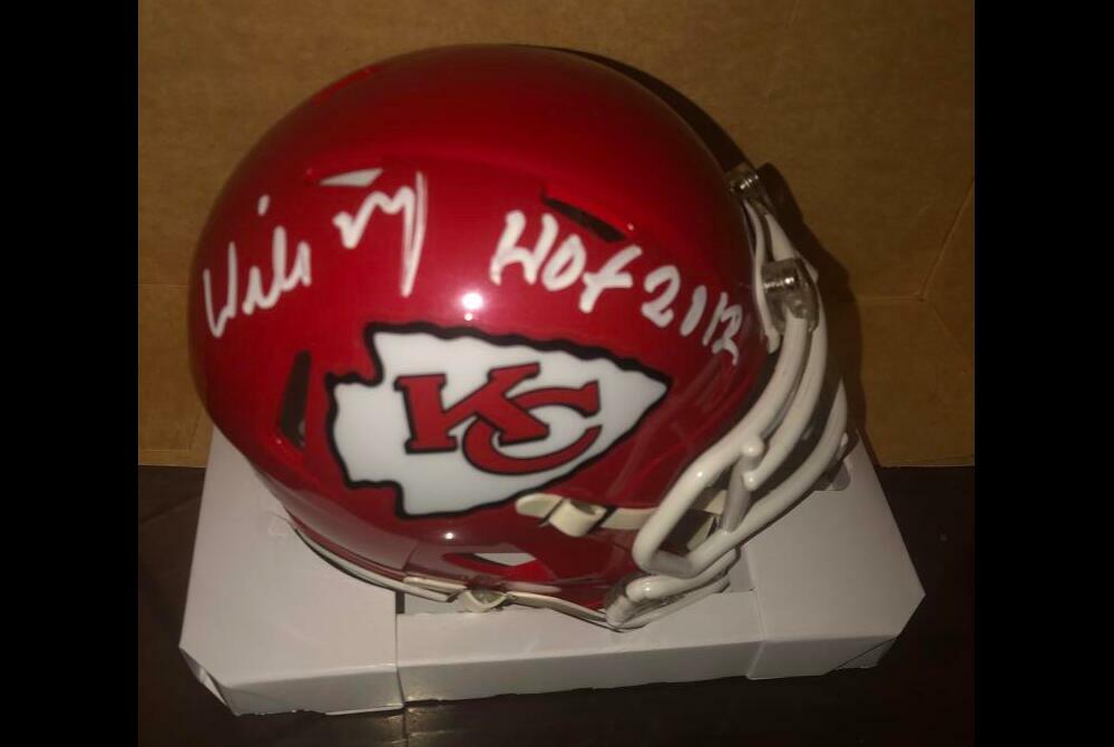WILLIE ROAF KANSAS CITY CHIEFS HOF 2012 SIGNED MINI BECKETT CERTIFIED