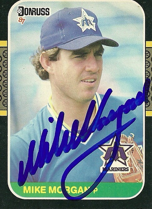 MIKE MORGAN SEATTLE MARINERS SIGNED AUTOGRAPHED 1987 DONRUSS CARD #366 W/COA