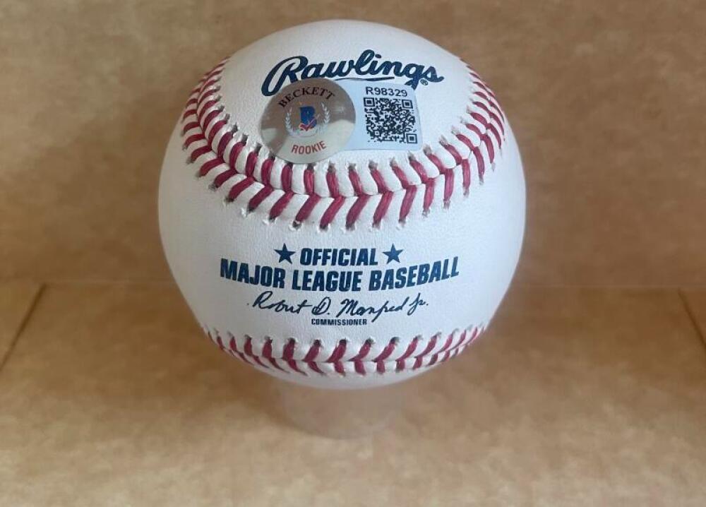 RYAN CUSICK "GO BRAVES" SIGNED AUTOGRAPHED BRAVES BASEBALL BECKETT AUTH