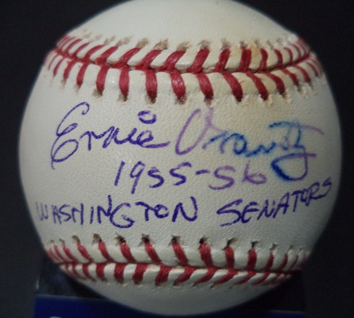 ERNIE ORAVETZ WASHINGTON SENATORS DECEASED SIGNED ML BASEBALL PSA/DNA COA X56575
