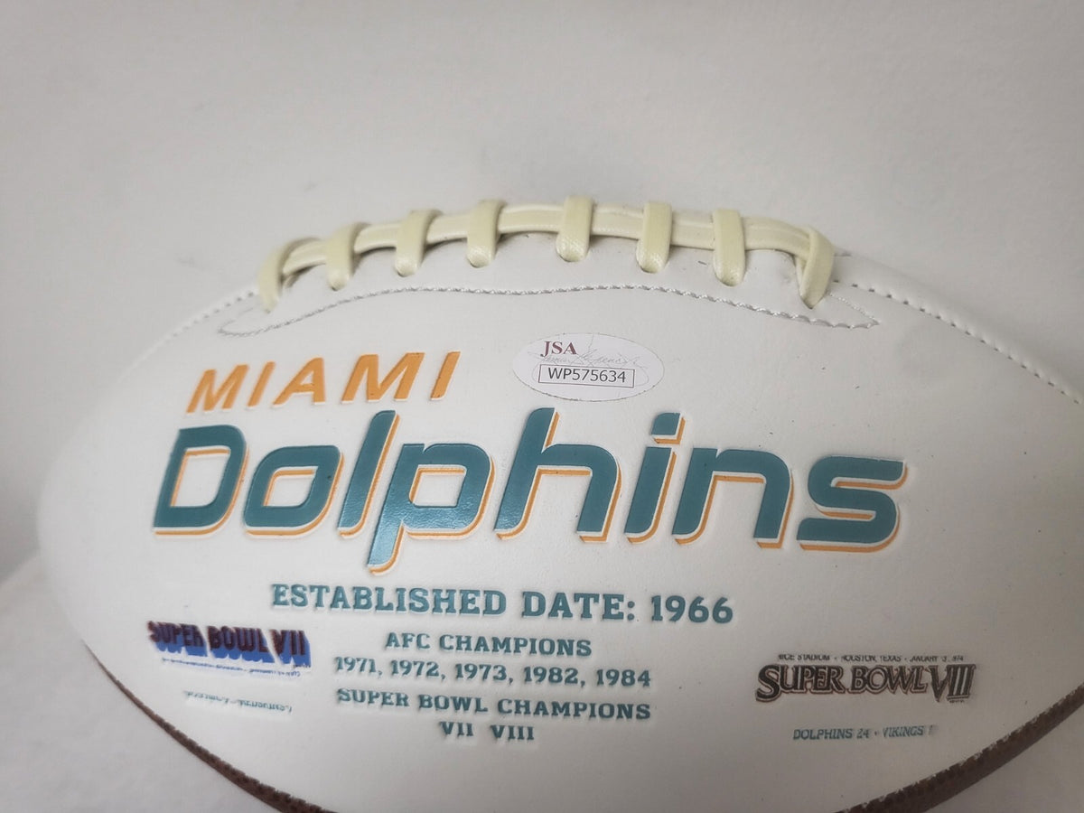 KENYAN DRAKE MIAMI DOLPHINS SIGNED AUTOGRAPHED WHITE PANEL FOOTBALL JSA