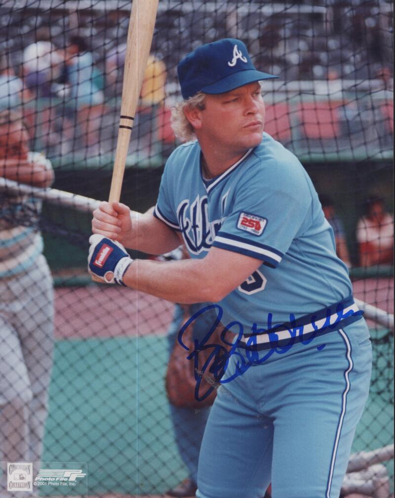 BOB HORNER BRAVES SIGNED AUTOGRAPHED 8X10 PHOTO W/ COA