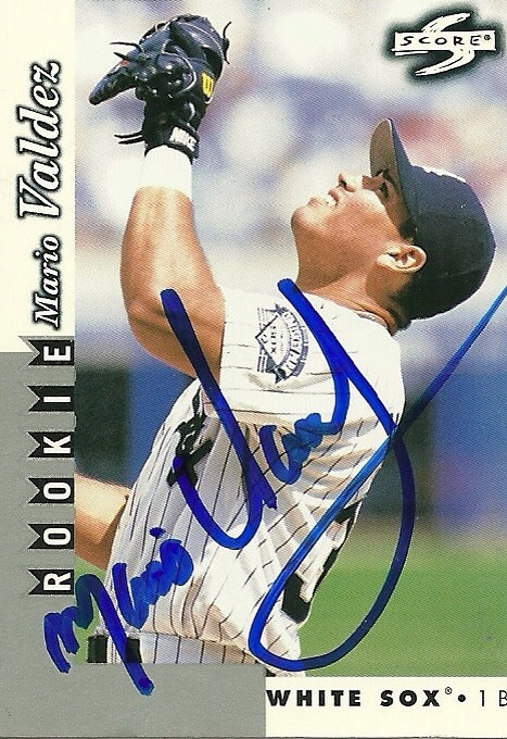 MARIO VALDEZ CHICAGO WHITE SOX SIGNED AUTOGRAPHED 1998 SCORE CARD #RT243 W/COA