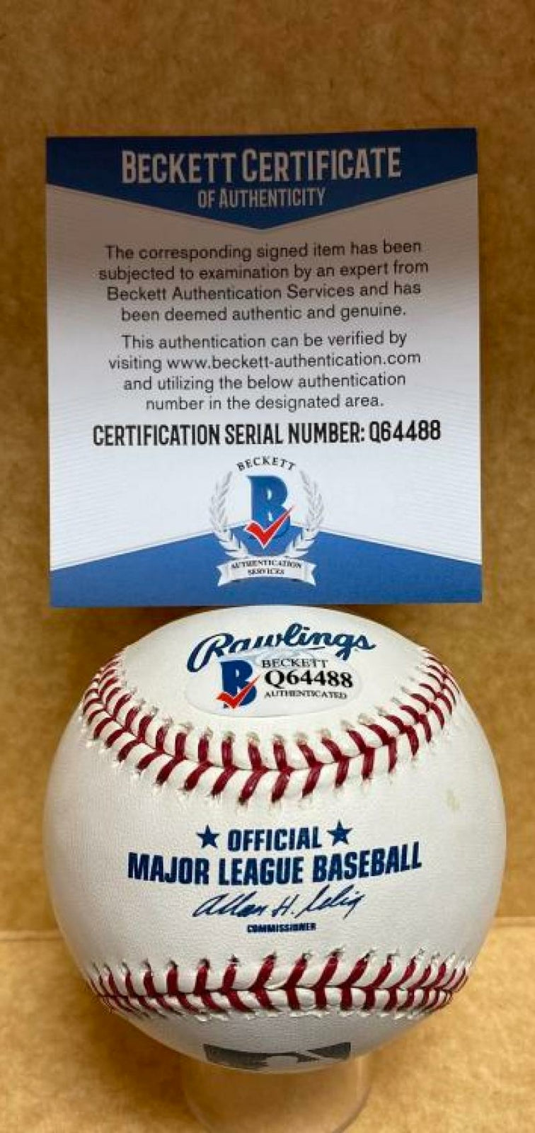 BUBBA CROSBY YANKEES/DODGERS SIGNED AUTOGRAPHED M.L. BASEBALL BECKETT Q64488