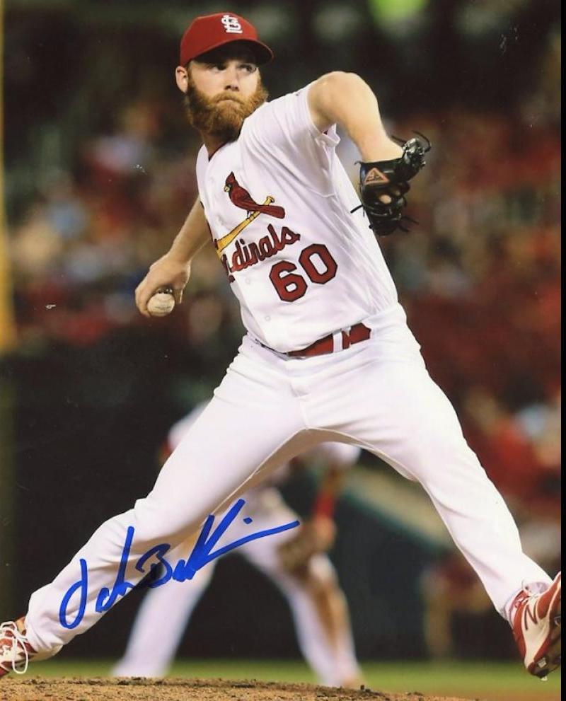 JOHN BREBBIA ST. LOUIS CARDINALS ACTION SIGNED AUTOGRAPHED 8X10  PHOTO  W/COA