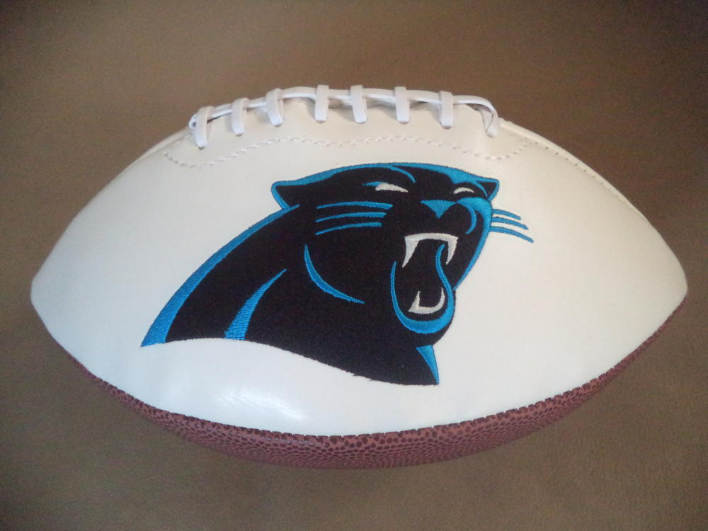 CAROLINA PANTHERS FULL SIZE LOGO FOOTBALL PERFECT FOR AUTOGRAPHS