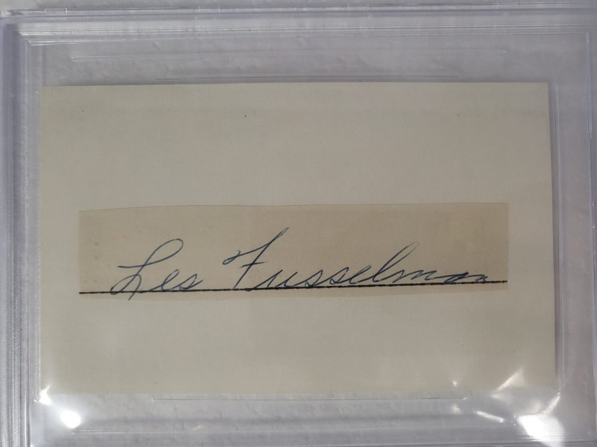 LES FUSSELMAN ST. LOUIS CARDINALS SIGNED AUTO INDEX CARD BECKETT AUTHENTIC