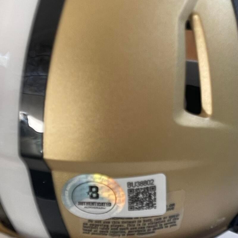 MIKE ALSTOTT PURDUE SIGNED MINI HELMET BECKETT AUTHENTICATED