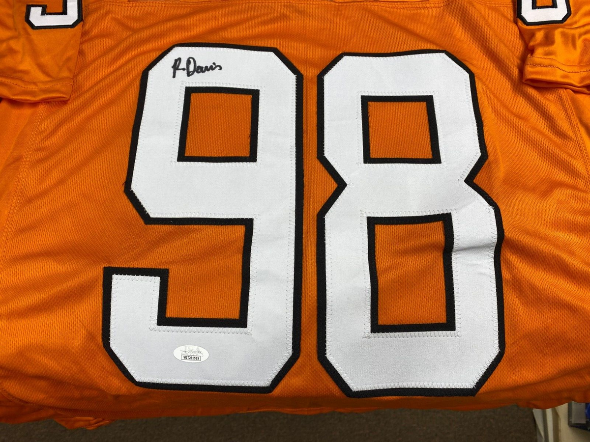 RAEKWON DAVIS #98 MIAMI DOLPHINS SIGNED AUTOGRAPH ORANGE CUSTOM JERSEY SZ XL JSA