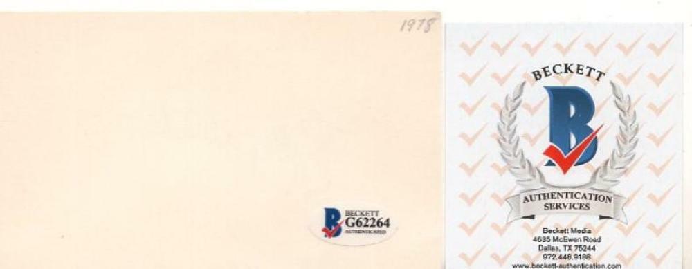 BOB WELCH DODGERS/A'S DECEASED SIGNED 3X5 INDEX CARD BECKETT G62264