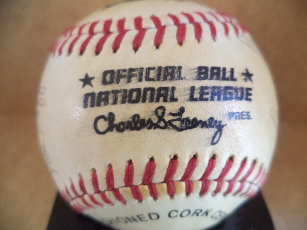 GIANTS J. LEONARD HERNDON J MORGAN EVANS MINTON LAVELLEVIDA SIGNED N.L. BASEBALL