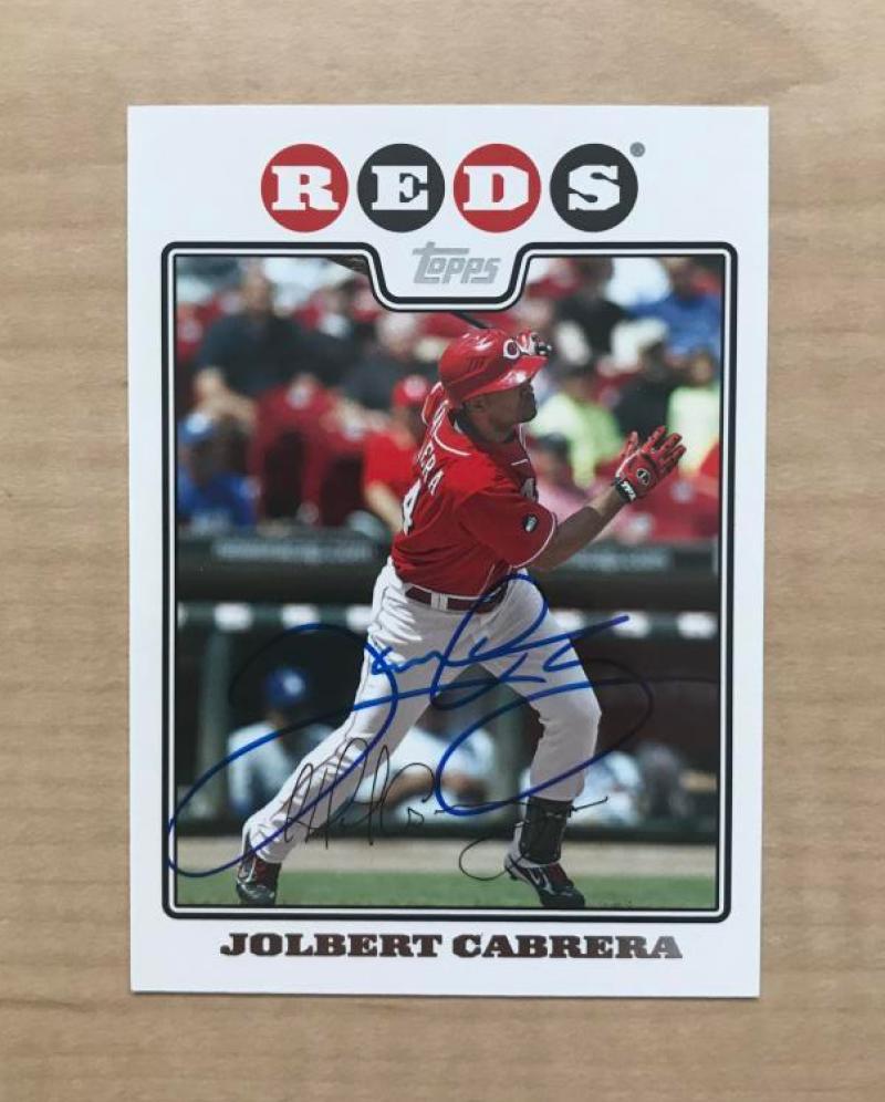 JOLBERT CABRERA CINCINNATI REDS SIGNED AUTOGRAPHED 2005 TOPPS CARD #UH299 W/COA
