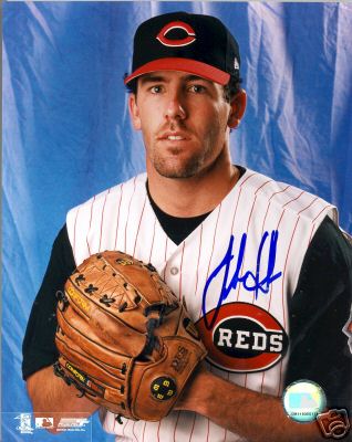 LUKE HUDSON CINCINNATI REDS SIGNED 8X10 PHOTO W/COA