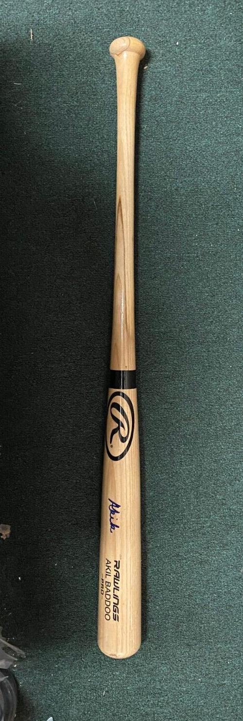 AKIL BADDOO DETROIT TIGERS SIGNED AUTOGRAPHED RAWLINGS PRO BAT W/COA