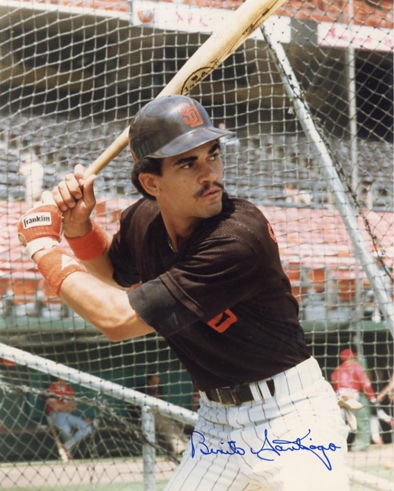 BENITO SANTIAGO SAN DIEGO PADRES SIGNED AUTOGRAPHED 8X10 PHOTO W/COA
