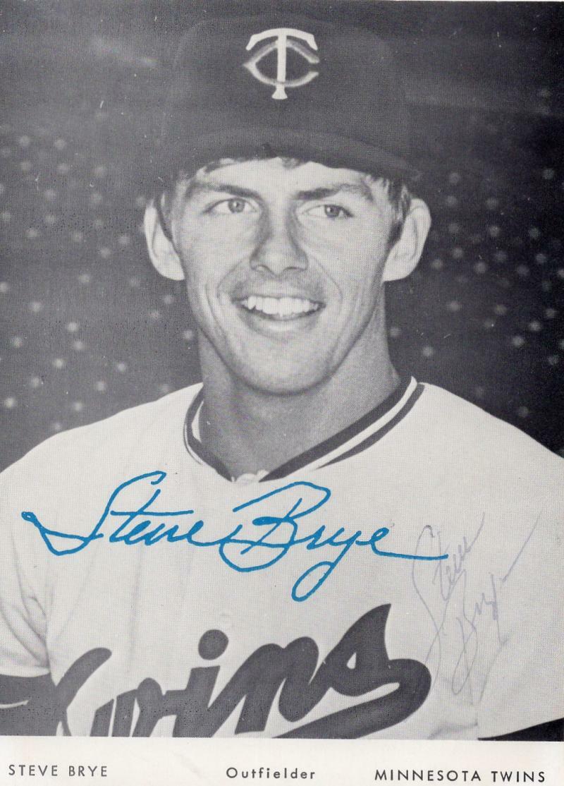STEVE BRYE MINNESOTA TWINS SIGNED 3X4 PHOTO  W/ COA