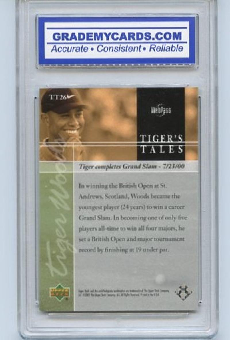 2001 UD TIGER WOODS GRADEMYCARDS.COM GRADED 8 GEM MINT