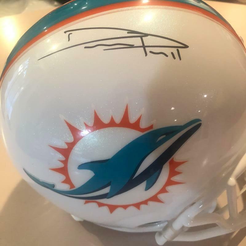 DEVANTE PARKER MIAMI DOLPHINS SIGNED FULL SIZE REPLICA  HELMET JSA WITNESS