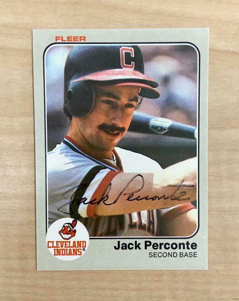 JACK PERCONTE CLEVELAND INDIANS SIGNED AUTOGRAPHED 1983 FLEER CARD #417 W/COA