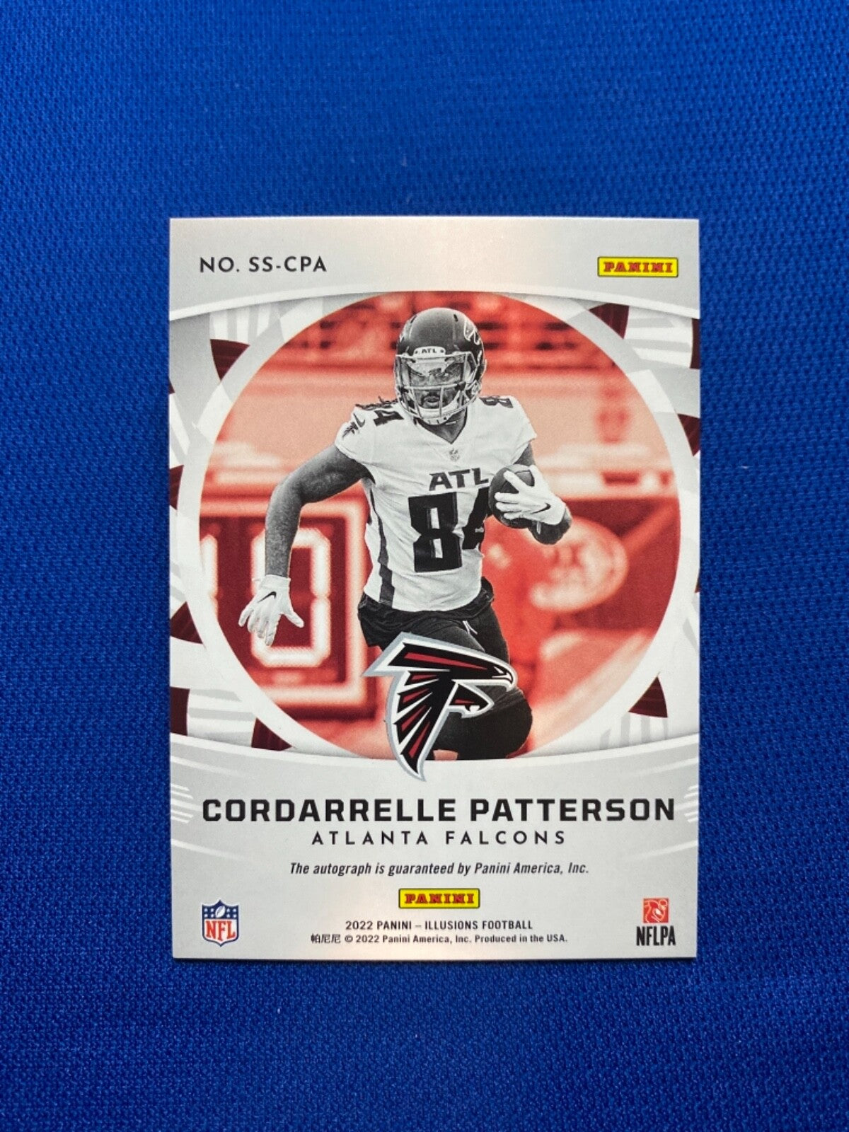 2022 PANINI ILLUSIONS CORDARRELLE PATTERSON FALCONS SUPERLATIVES AUTO CARD /49