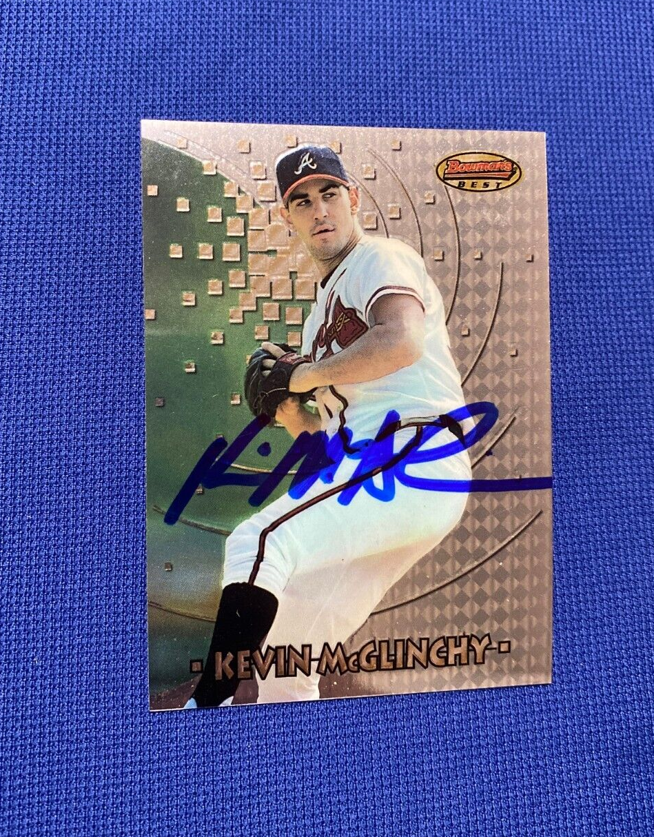 1997 BOWMAN BEST KEVIN MCGLINCHY ATLANTA BRAVES SIGNED AUTOGRAPHED CARD #122 COA