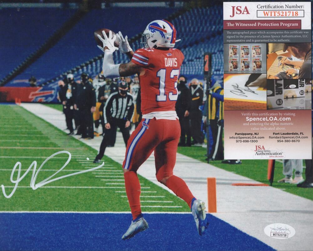 GABRIEL DAVIS BUFFALO BILLS SIGNED AUTOGRAPHED 8X10 PHOTO JSA WIT521718