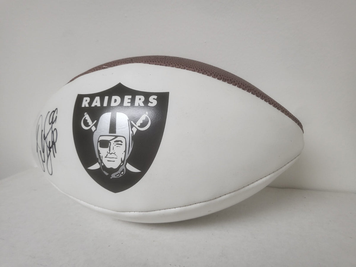 WARREN SAPP OAKLAND RAIDERS SIGNED AUTOGRAPHED WILSON WHITE PANEL FOOTBALL JSA