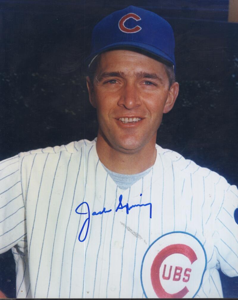 JACK SPRING  CUBS  SIGNED AUTOGRAPHED 8X10 PHOTO  W/ COA 