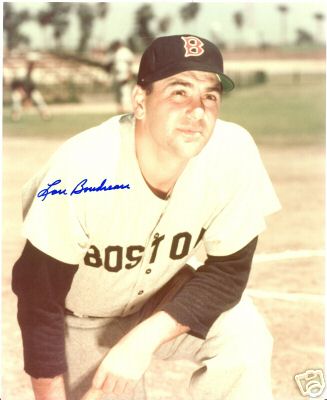LOU BOUDREAU BOSTON RED SOX SIGNED 8X10 PHOTO W/COA