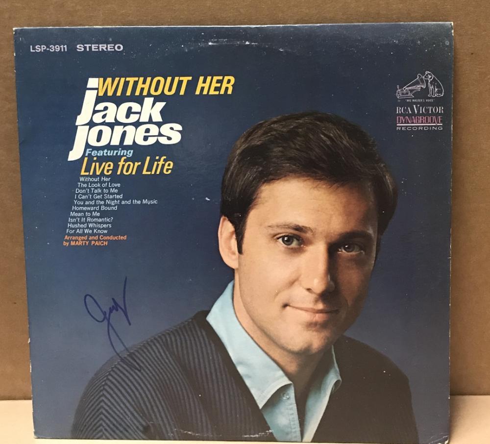 JACK JONES WITHOUT HER SIGNED VINYL LP RECORD W/COA