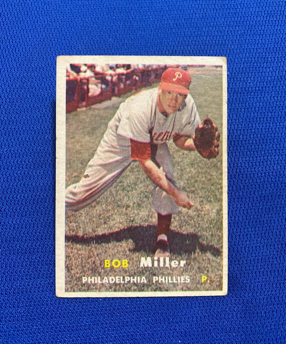 1957 TOPPS BOB MILLER PHILADELPHIA PHILLIES #46 CARD VINTAGE SET-BREAK