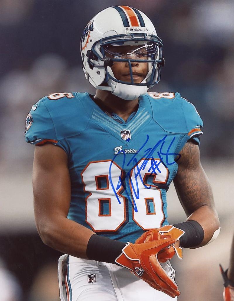 RISHARD MATTHEWS MIAMI DOLPHINS SIGNED AUTOGRAPHED  8X10 PHOTO W/COA