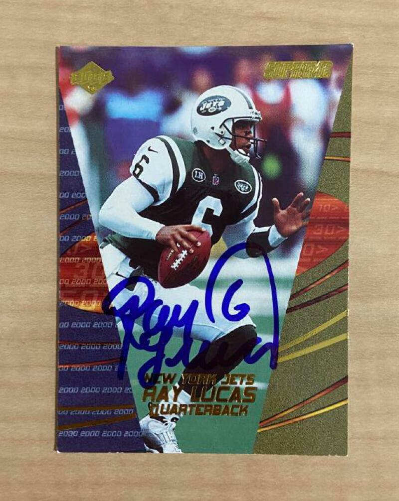 RAY LUCAS NEW YORK JETS SIGNED AUTOGRAPHED 2000 EDGE CARD #98 W/COA