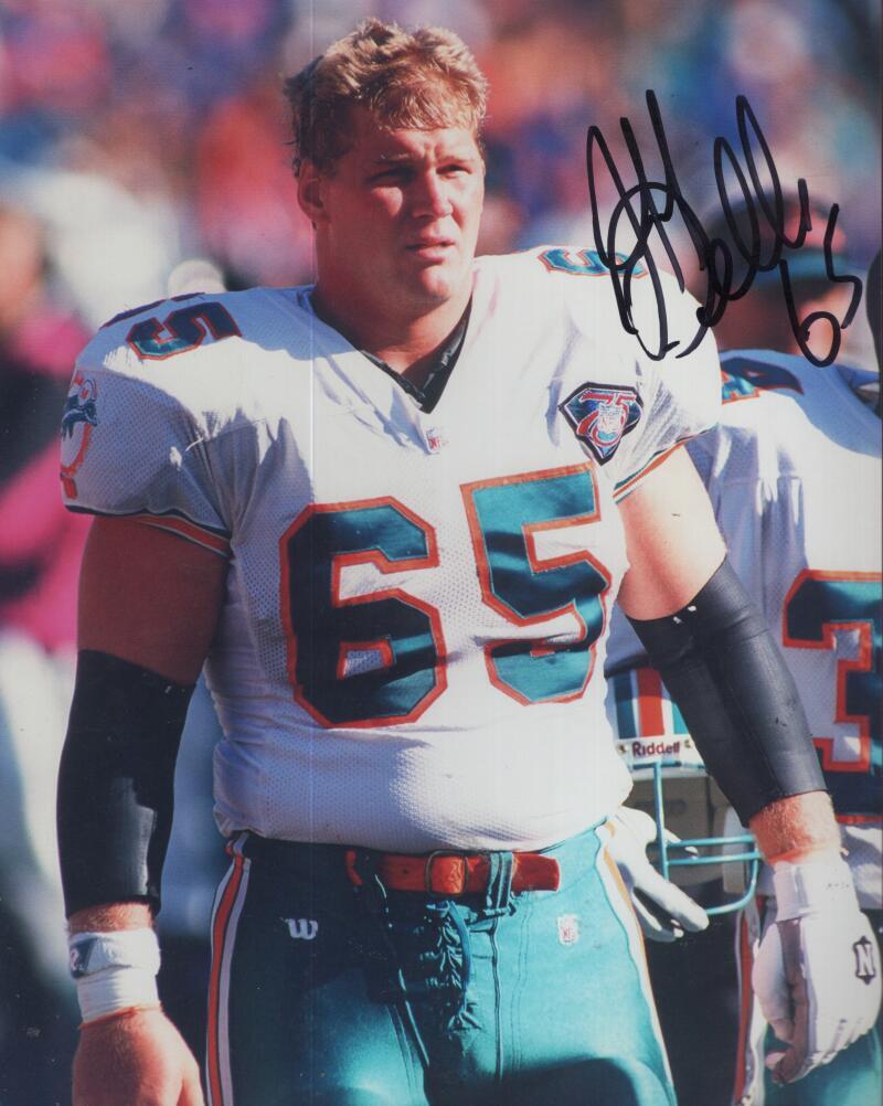 JEFF DELLENBACH  MIAMI DOLPHINS SIGNED AUTOGRAPHED 8X10 PHOTO W/ COA
