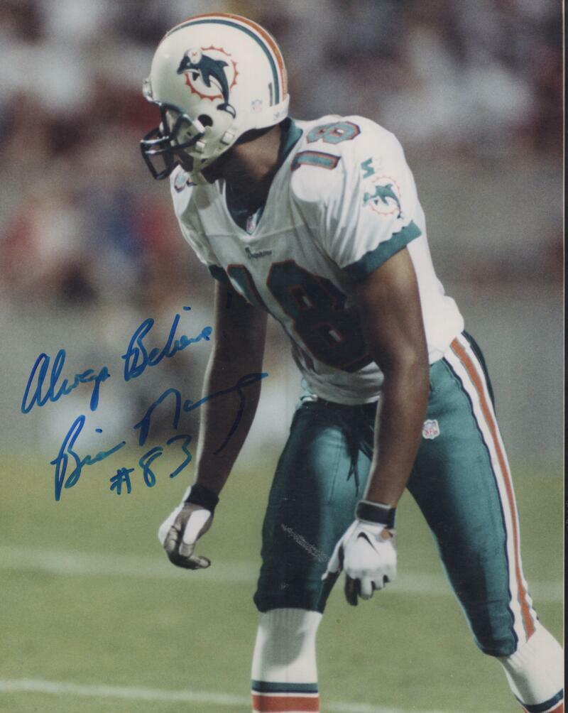 BRIAN MANNING MIAMI DOLPHINS  SIGNED AUTOGRAPHED 8X10 PHOTO W/ COA