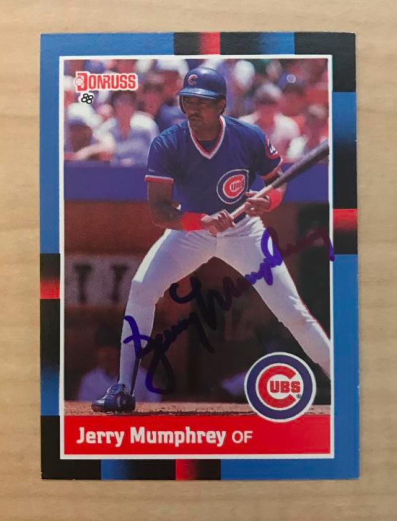 JERRY MUMPHREY CHICAGO CUBS SIGNED AUTOGRAPHED 1988 DONRUSS CARD #447 W/COA 