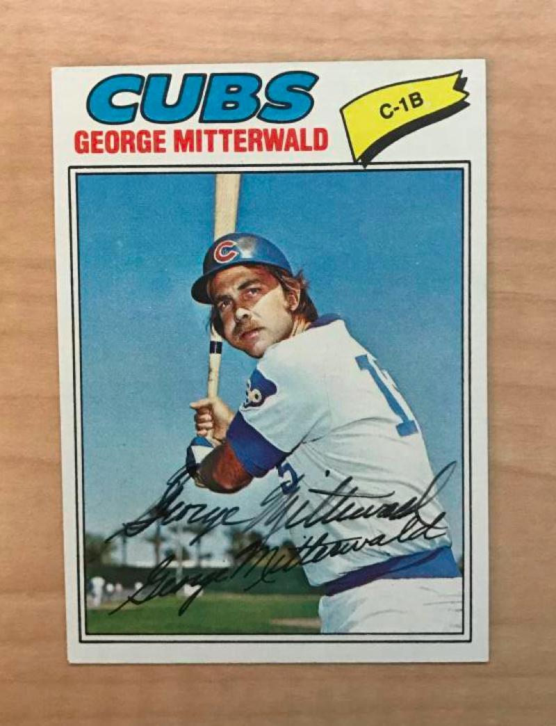 GEORGE MITTERWALD CHICAGO CUBS SIGNED AUTOGRAPHED 1977 TOPPS CARD #124 W/COA 