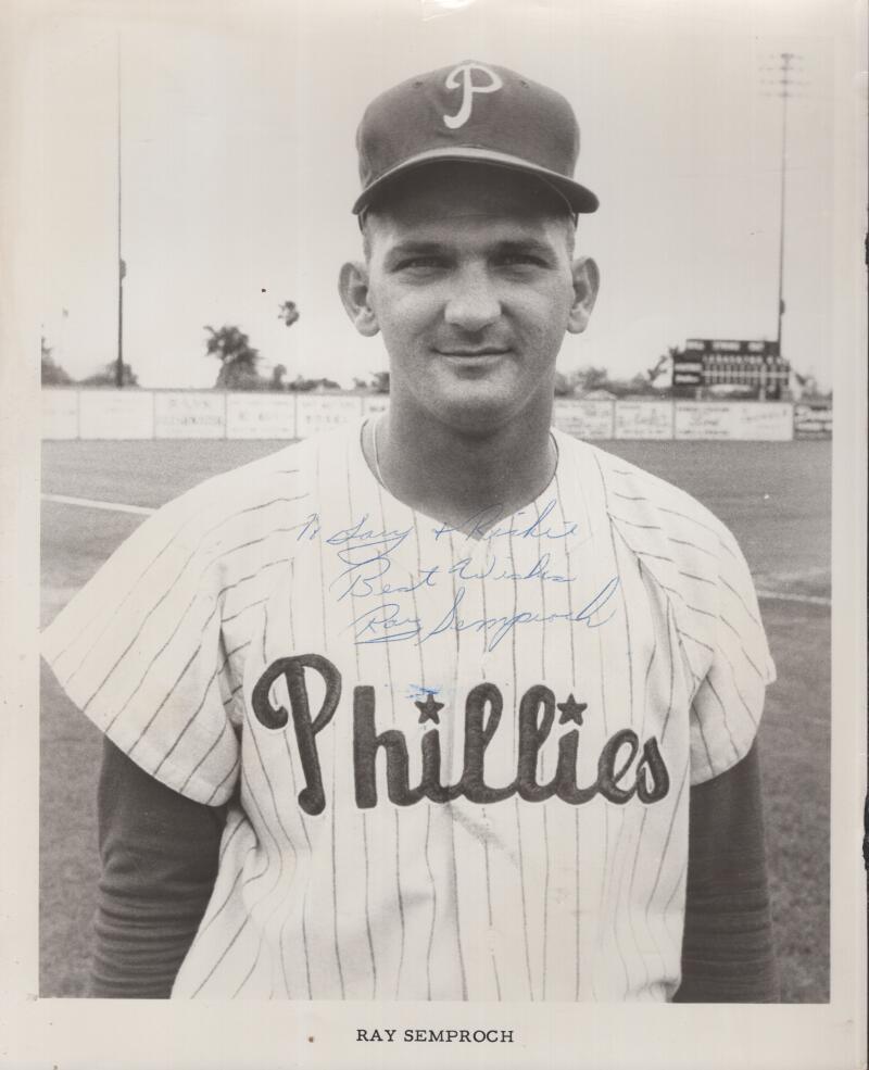 RAY SEMPROCH PHILLIES PERSONALIZED RARE SIGNED AUTOGRAPHED 8X10 PHOTO W/ COA