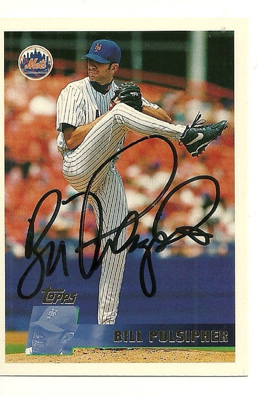 BILL PULSIPHER NEW YORK METS SIGNED AUTO 1996 TOPPS CARD #144 W/COA