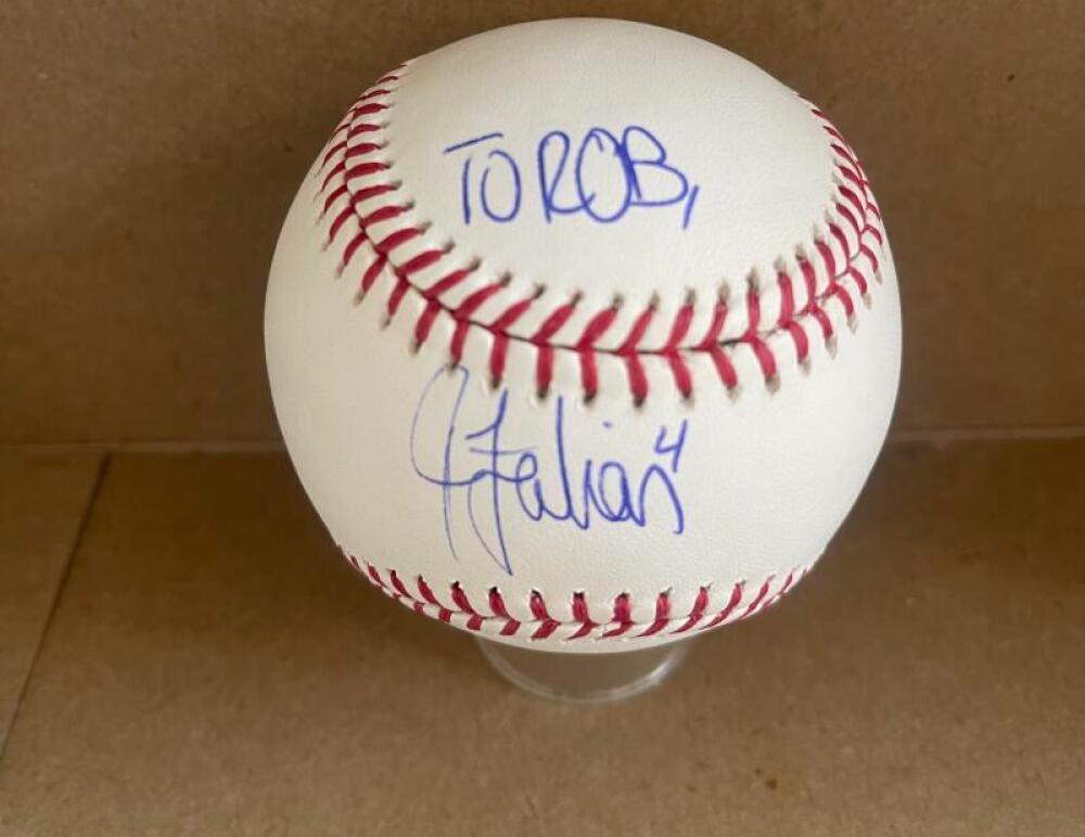 JUD FABIAN ORIOLES PERSONALIZED SIGNED AUTO M.L. BASEBALL  W/ COA
