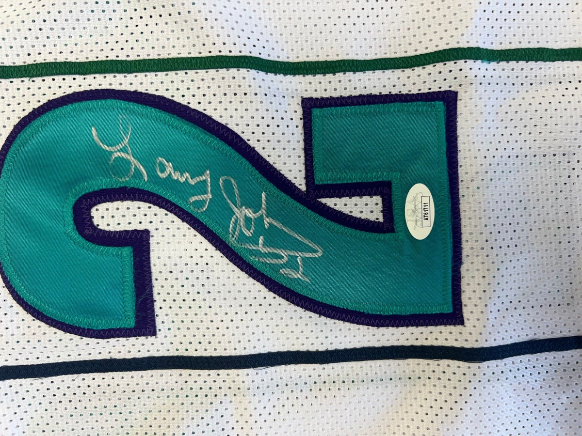 LARRY JOHNSON GRAD MAMA HORNETS SIGNED AUTOGRAPHED CUSTOM JERSEY JSA COA