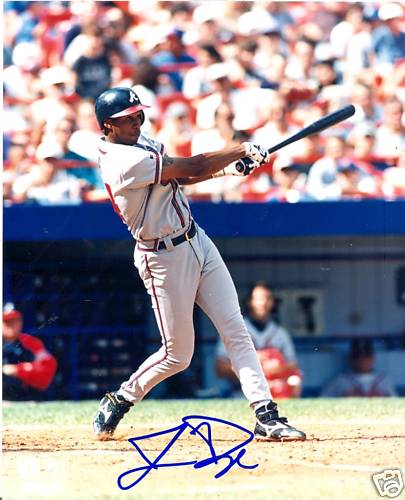 JERMAINE DYE ATLANTA BRAVES SIGNED 8X10 PHOTO W/COA