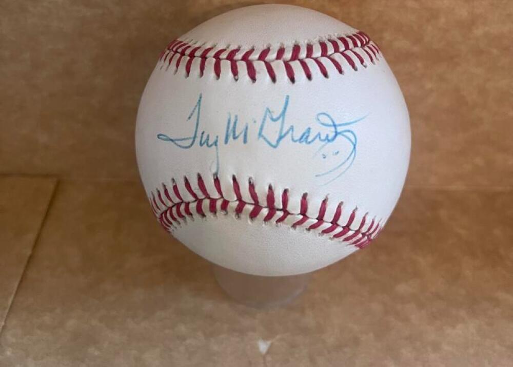 TUG MCGRAW METS/PHILLIES SIGNED AUTOGRAPHED N.L. BASEBALL BECKETT AUTH